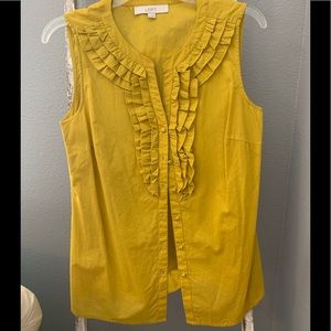 Chartreuse ruffle top